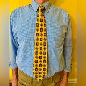Robert Talbott Yellow and Black Geometric Tie